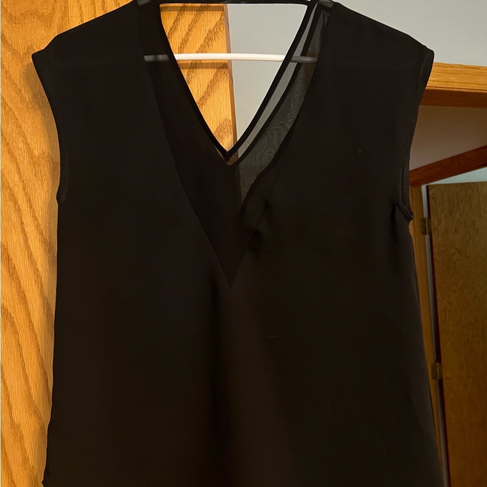 Express sheer black v- neck sleeveless blouse
